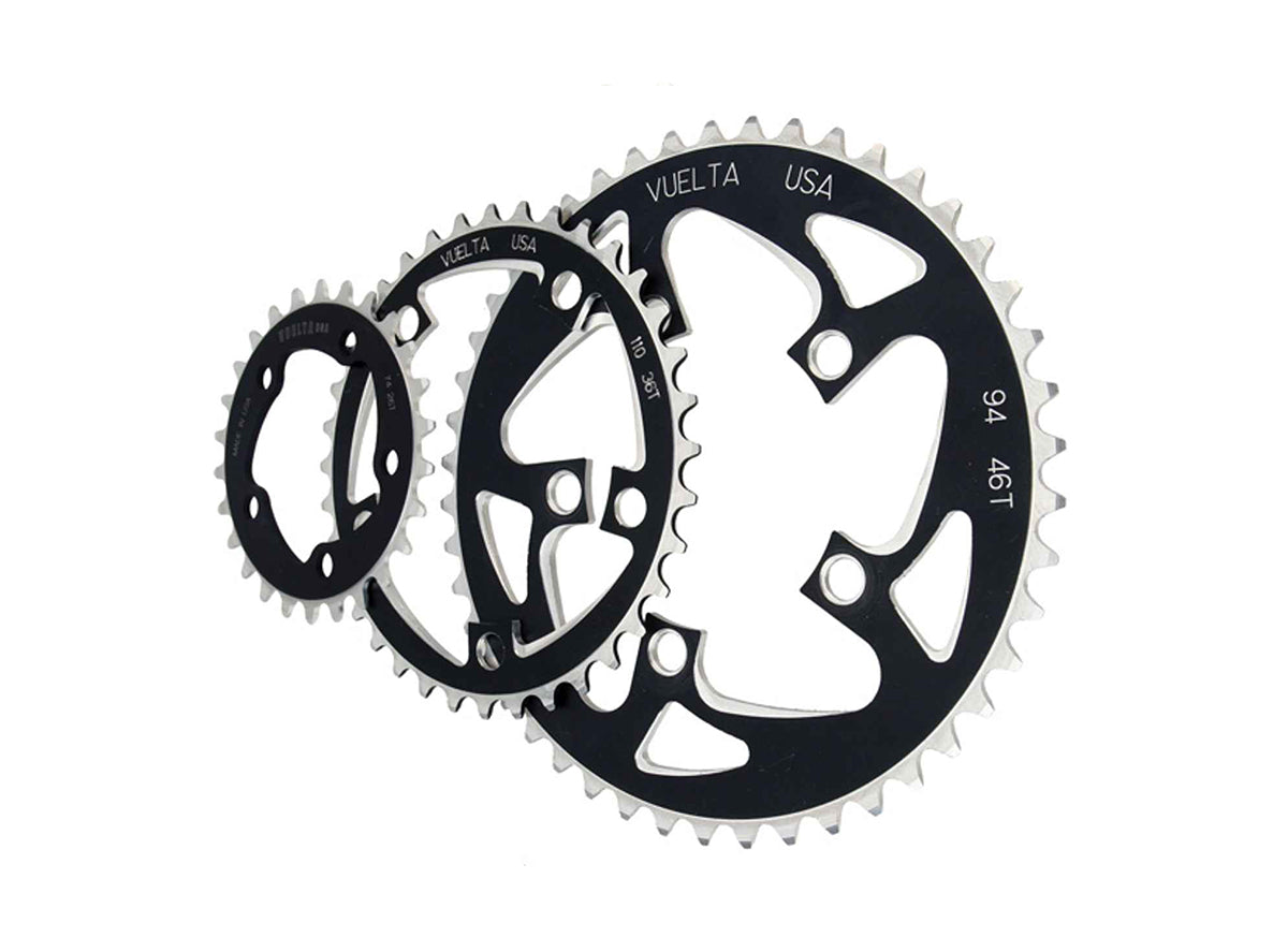 Vuelta SE Flat Alloy Chainring - Black Black 28t - 74mm 