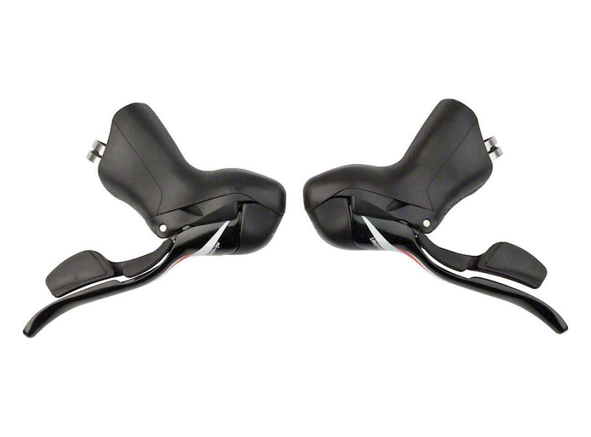 microSHIFT R10 Drop Bar 2x10 Spd Shift Lever Set Black - Silver Pair 